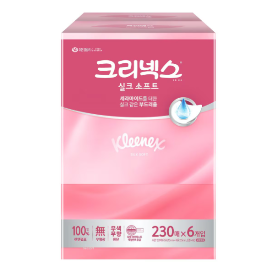 크리넥스 실크소프트 미용티슈 230매 *6입