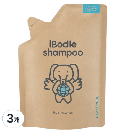 아이보들 유아 샴푸 리필, 250ml, 3개