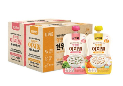 엘빈즈 맘편한 이지밀 7~10개월 이상 한우새송이죽 10p + 한우무우진밥 10p 파우치 이유식 세트, 한우, 한우, 1세트
