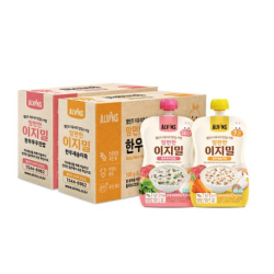 엘빈즈 맘편한 이지밀 7~10개월 이상 한우새송이죽 10p + 한우무우진밥 10p 파우치 이유식 세트, 한우, 한우, 1세트
