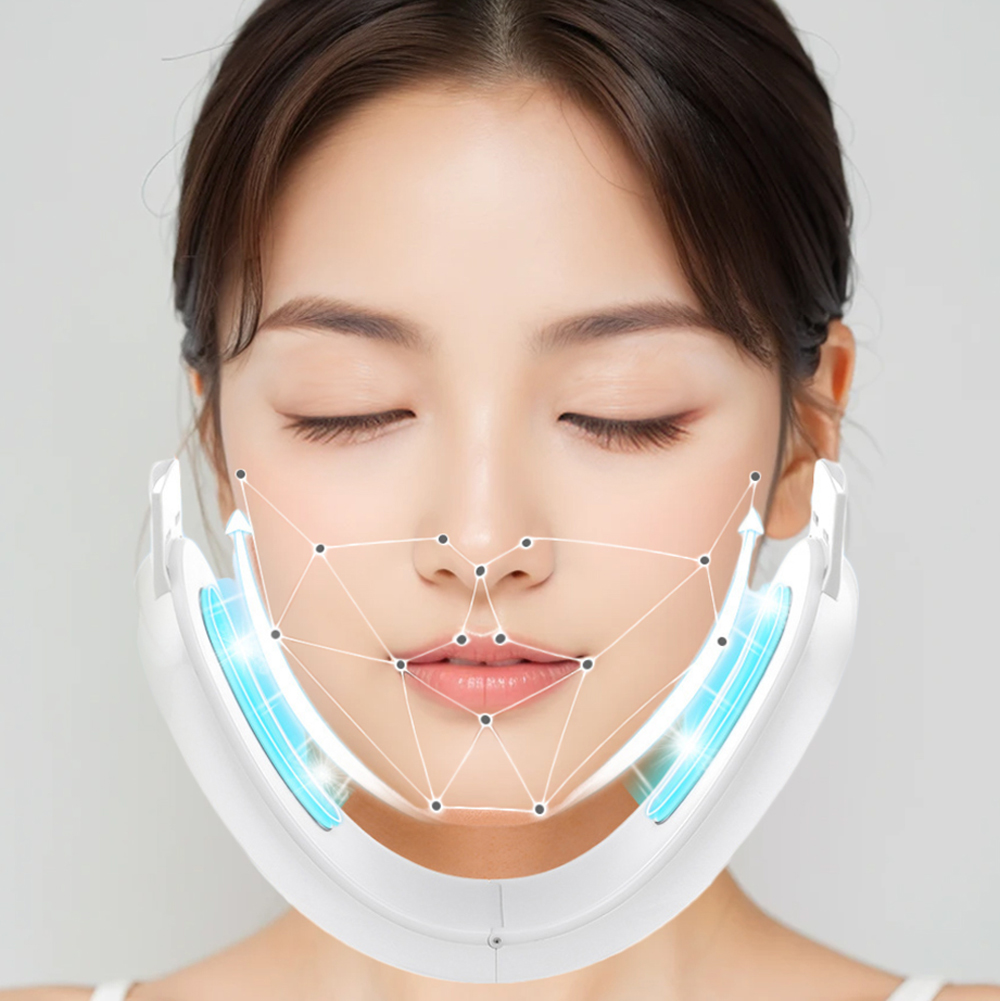 모드샷 EMS 얼굴 리프팅 마사지기 브이라인 밴드 기계 이중턱 턱살 탄력 사각턱 비대칭 교정